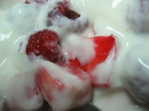 Pagotxa RZk: Jogurt krema fruitu gorrien marmeladaz